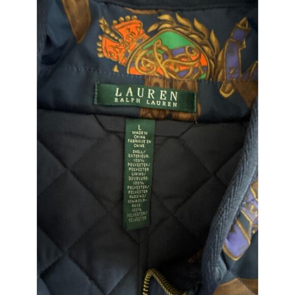 Lauren Ralph Lauren Vintage Equestrian Themed Puffer quilted Vest Womens Size L - Picture 4 of 8